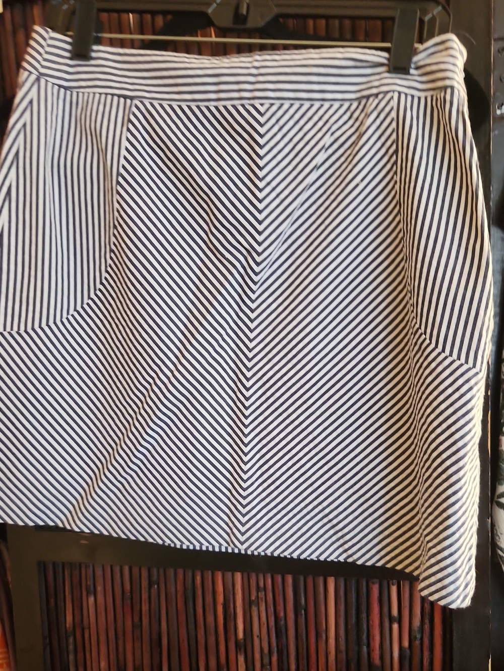 Striped A-Line Women’s Skirt - Blue and White